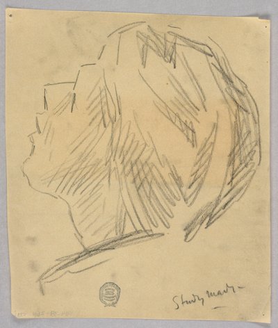 Skitse af et kvindehoved af Francis Augustus Lathrop