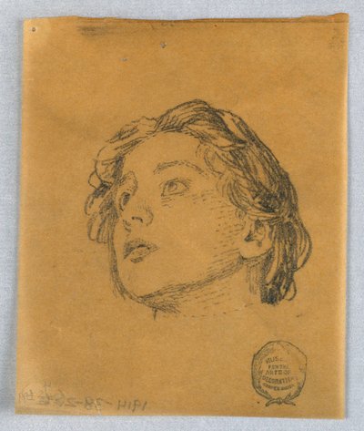 Skitse af en kvindes hoved af Francis Augustus Lathrop