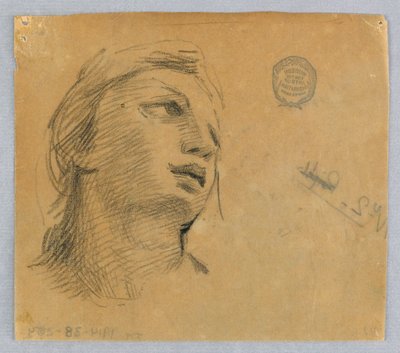 Skitse af et kvindehoved af Francis Augustus Lathrop