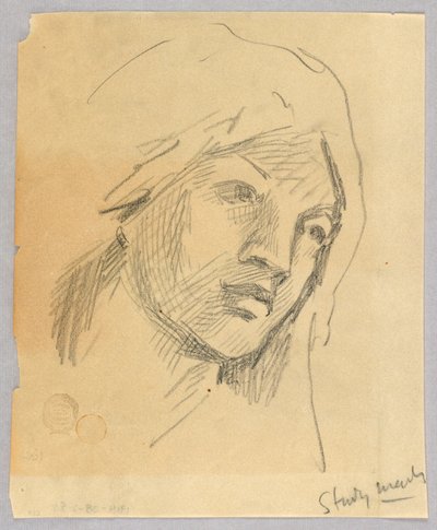 Skitse af et kvindehoved af Francis Augustus Lathrop