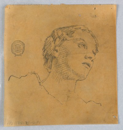 Skitse af et kvindehoved af Francis Augustus Lathrop