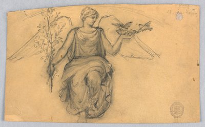 Fjeder, Skitse af bevinget Figur af Francis Augustus Lathrop