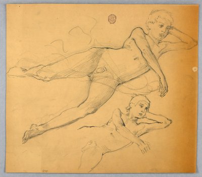 Studier af nøgen figur af Francis Augustus Lathrop