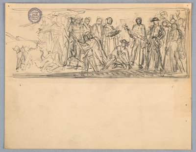 Studer til et vægmaleri eller panel af Francis Augustus Lathrop