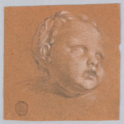 Studie af barnets hoved af Francis Augustus Lathrop