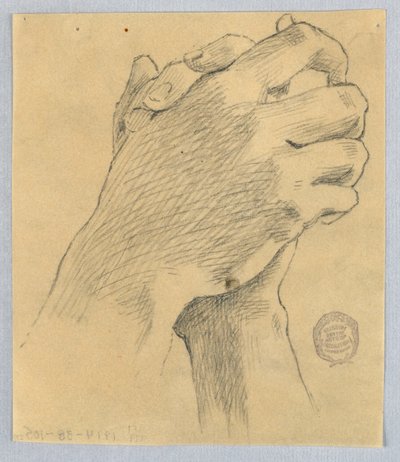 Studie af knugede hænder af Francis Augustus Lathrop