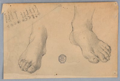 Studie af fødder af Francis Augustus Lathrop