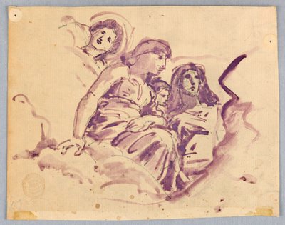 Studie af himmelske figurer af Francis Augustus Lathrop
