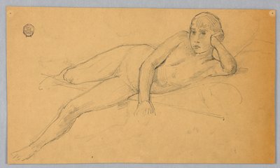 Studie af nøgen figur af Francis Augustus Lathrop