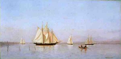 Haverstraw Bay på Hudson (olie på lærred) af Francis Augustus Silva