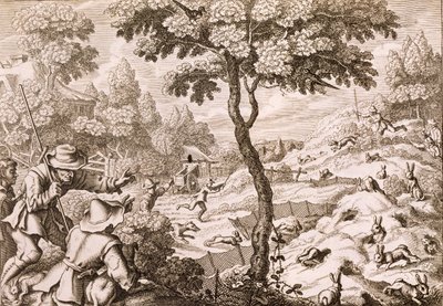 Cony Catching, graveret af Wenceslaus Hollar, 1671 af Francis Barlow