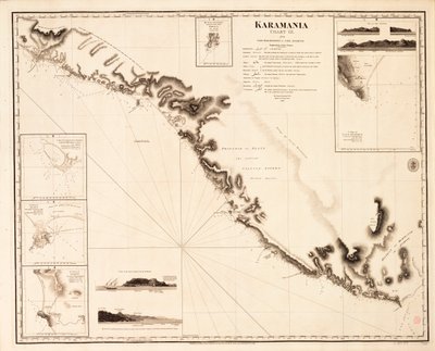Karamania Chart III fra Cape Karaboornoo til Cape Anamour af Francis Beaufort