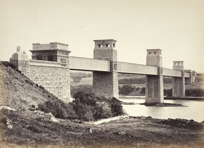 Bangor, Britannia-broen, fra Anglesey (258) af Francis Bedford