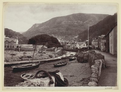 Lynmouth, landsbyen fra kajen af Francis Bedford