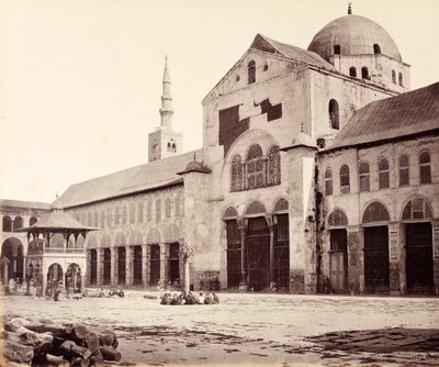Siden af den store moské (Umayyad-moskéen), set mod nord, Damaskus af Francis Bedford