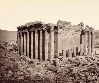 Jupiter-templet, Baalbek, set fra nordvest af Francis Bedford