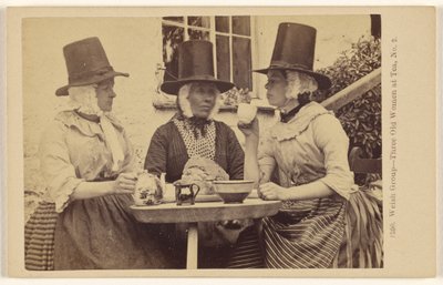 Welsh Group - Tre gamle kvinder til te, nr. 2 af Francis Bedford
