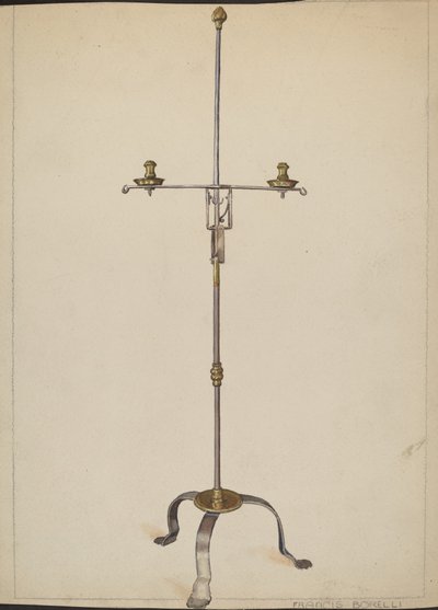 Lysestage i jern og messing af Francis Borelli