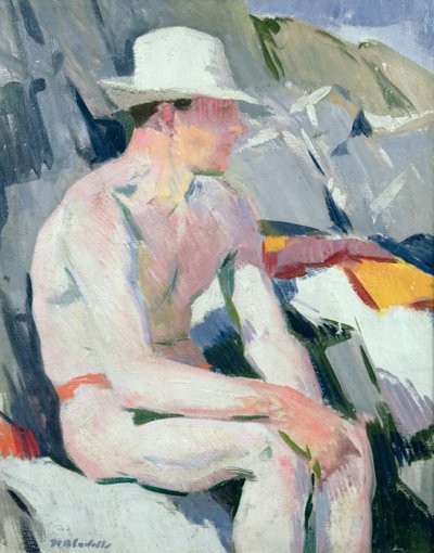 Badende i hvid hat af Francis Campbell Boileau Cadell