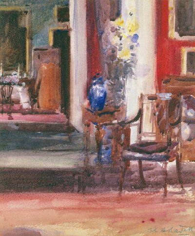 Interiør af Artists House, Ainslie Place, Edinburgh (wc på papir) af Francis Campbell Boileau Cadell