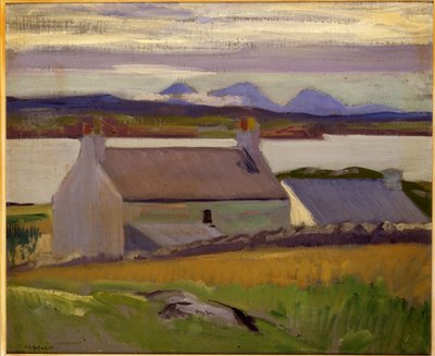Nightfall, Iona, Paps of Jura beyond (olie på lærred) af Francis Campbell Boileau Cadell
