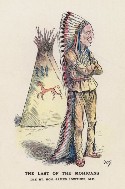 The Last of the Mohicans, The Rt Hon James Lowther (farve litho) af Francis Carruthers Gould