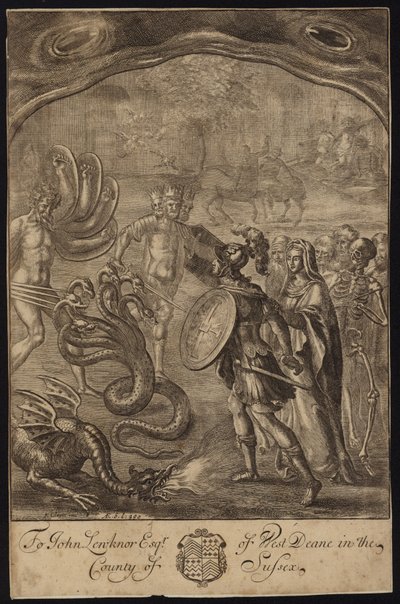Æneas, Sybil, kentaurer, Geryon, Briareus, Hydra, Chimaera af Francis Cleyn
