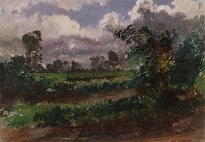En udsigt over kunstnerens have fra hans hus i Exmouth, Devonshire af Francis Danby