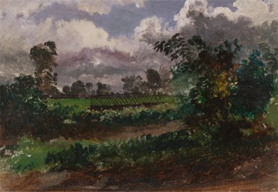 En udsigt over kunstnerens have fra hans hus i Exmouth, Devonshire af Francis Danby