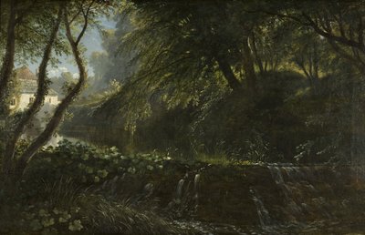 Flodscene med dæmning og mølle, ca.1823 af Francis Danby