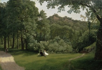 Udsigt over Blaise Castle Woods (olie på panel) af Francis Danby