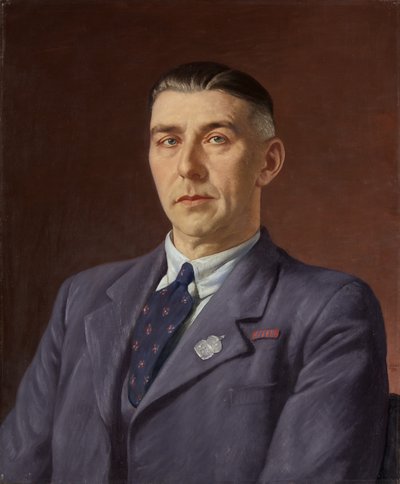 Portræt af Percival Henry Martin, Post Office, Bristol, ca. 1941-45 (olie på lærred) af Francis Dodd
