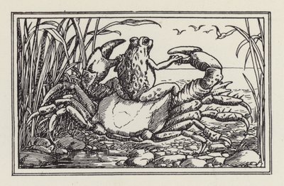 Endnu en bog med vers til børn: Krabbe og frø (litografi) af Francis Donkin Bedford