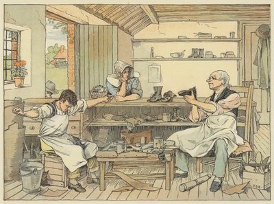 Skomager (farvelitografi) af Francis Donkin Bedford