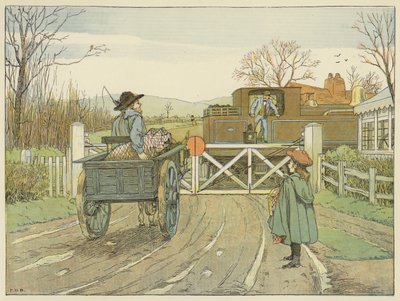 Lokomotivfører (farvelitografi) af Francis Donkin Bedford