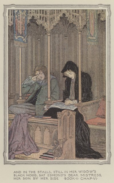 Illustration til The History of Henry Esmond (farvelitografi) af Francis Donkin Bedford