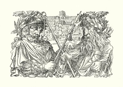 Det glade England: Det gamle London (litografi) af Francis Donkin Bedford