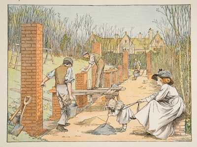 The Builder, fra Four and Twenty Toilers, pub. 1900 (farvelitografi) af Francis Donkin Bedford