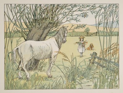 The Old Bus Horse, fra Four and Twenty Toilers, pub. 1900 (farvelitografi) af Francis Donkin Bedford