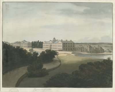 Soho Manufactory: akvarelmaleri med penkontur og [slutningen af det 18. århundrede] af Francis Eginton