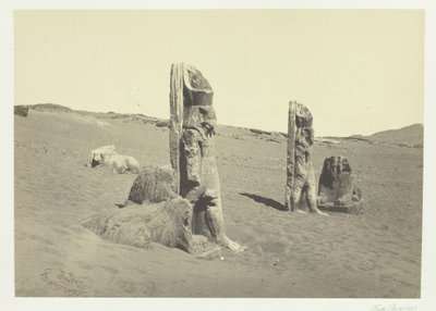 Kolosser og Sphynx ved Wady Saboua, Nubia, 1857. af Francis Frith