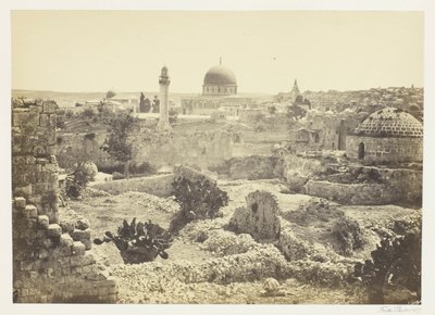 Jerusalem set fra bymuren af Francis Frith