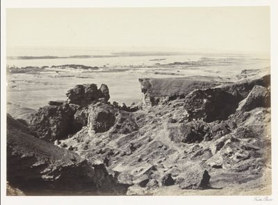 Kalkbrud i Tura ved Nilen Nilen fra Jouras stenbrud (titel på objekt) af Francis Frith