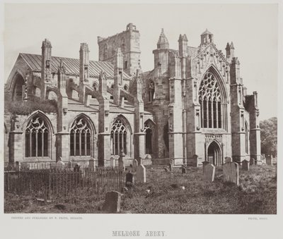 Melrose Abbey, ca. 1857 (albumintryk) af Francis Frith
