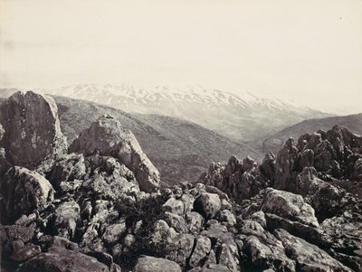 Mount Hermon, Forklarelsens Bjerg, ca. 1857. af Francis Frith