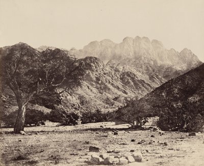 Serbal-bjerget, fra Wádee Feyrán, Egypten, 1858 (foto) af Francis Frith