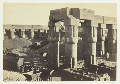 Del af det store tempel The Government Stores, Luxor, 1857. af Francis Frith