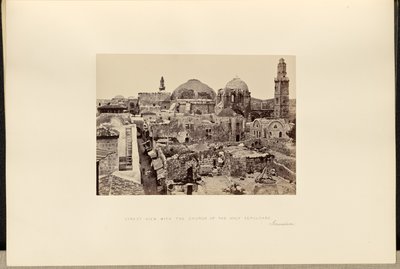 Gadebillede med Den Hellige Gravs Kirke, Jerusalem af Francis Frith
