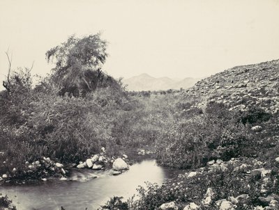 Jerico-fontænen og byens sandsynlige sted, ca. 1857. af Francis Frith