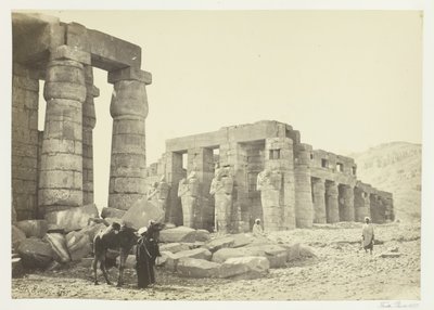 Memnonium, Theben, fra sletten, 1857. af Francis Frith